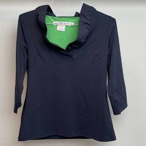 Gretchen Scott Designs Ruffleneck 3/4 sleeve shirt